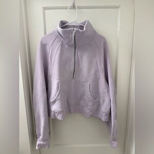 “Lavender dew” funnel neck cropped scuba.